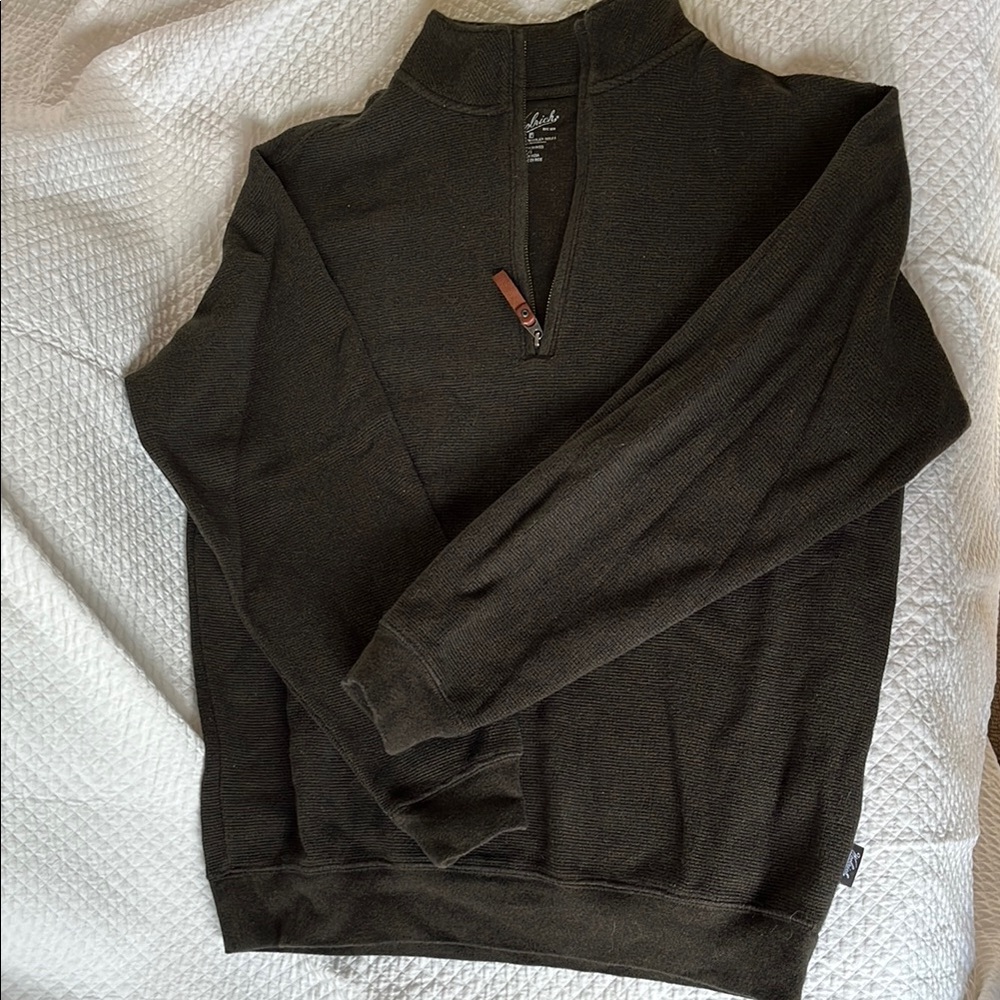 Men's Woolrich Dark Brown Half-Zip Sweater